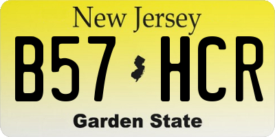 NJ license plate B57HCR