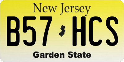 NJ license plate B57HCS