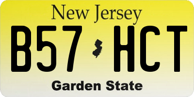 NJ license plate B57HCT