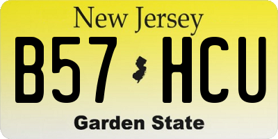 NJ license plate B57HCU