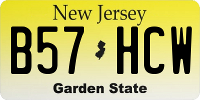 NJ license plate B57HCW