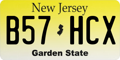 NJ license plate B57HCX