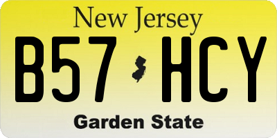 NJ license plate B57HCY