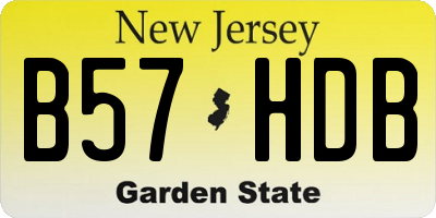 NJ license plate B57HDB