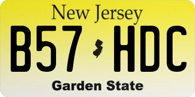 NJ license plate B57HDC