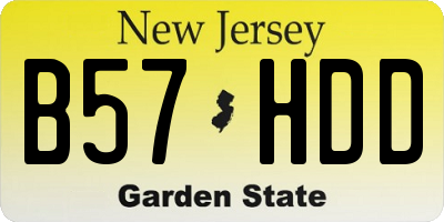 NJ license plate B57HDD