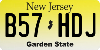 NJ license plate B57HDJ