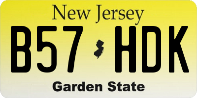 NJ license plate B57HDK