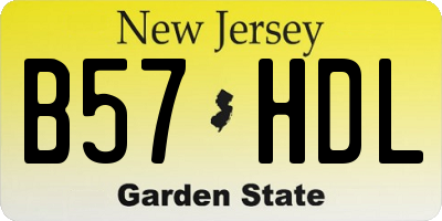 NJ license plate B57HDL