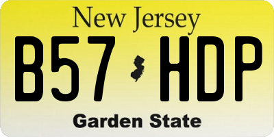 NJ license plate B57HDP