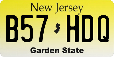 NJ license plate B57HDQ