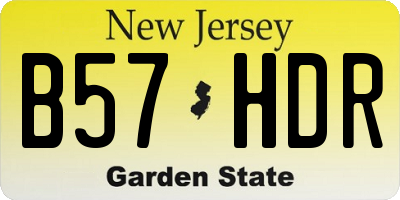 NJ license plate B57HDR