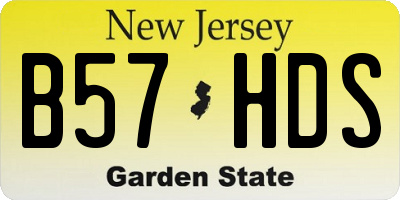 NJ license plate B57HDS