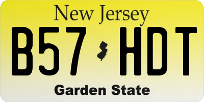 NJ license plate B57HDT