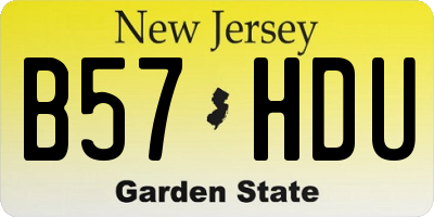 NJ license plate B57HDU