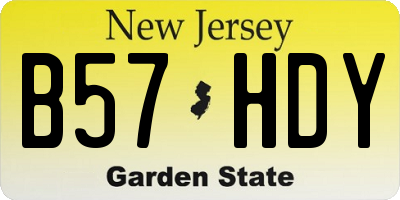 NJ license plate B57HDY