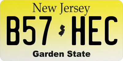 NJ license plate B57HEC