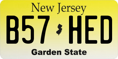 NJ license plate B57HED