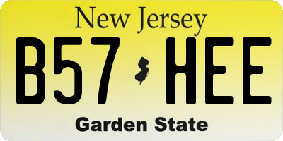 NJ license plate B57HEE