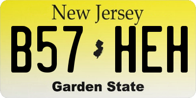 NJ license plate B57HEH