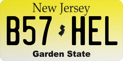 NJ license plate B57HEL
