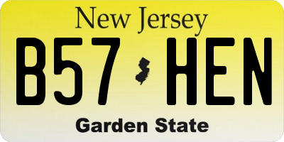 NJ license plate B57HEN