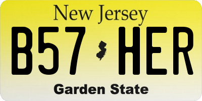 NJ license plate B57HER