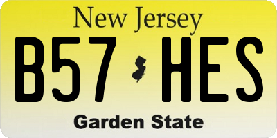 NJ license plate B57HES