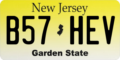 NJ license plate B57HEV