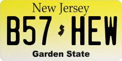 NJ license plate B57HEW