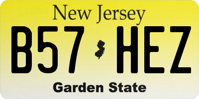 NJ license plate B57HEZ
