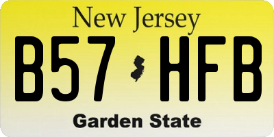 NJ license plate B57HFB