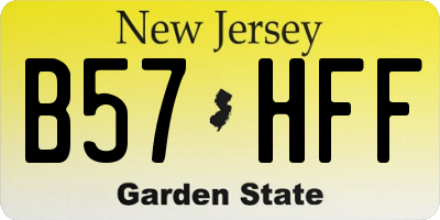 NJ license plate B57HFF