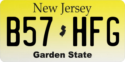NJ license plate B57HFG