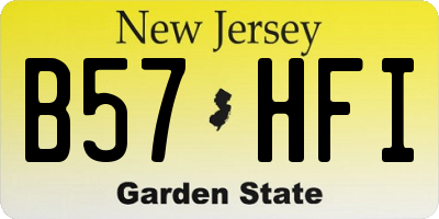NJ license plate B57HFI