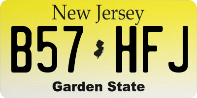 NJ license plate B57HFJ