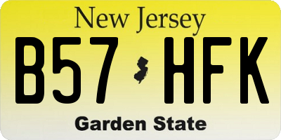 NJ license plate B57HFK