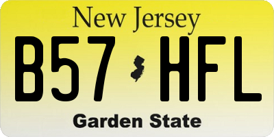 NJ license plate B57HFL