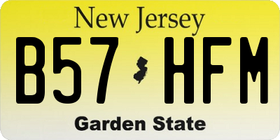 NJ license plate B57HFM