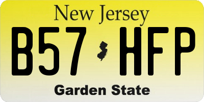 NJ license plate B57HFP