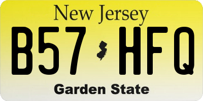 NJ license plate B57HFQ