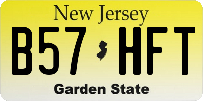 NJ license plate B57HFT