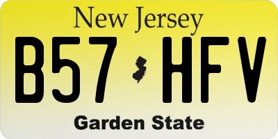 NJ license plate B57HFV