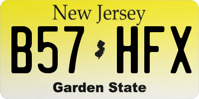 NJ license plate B57HFX