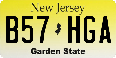 NJ license plate B57HGA