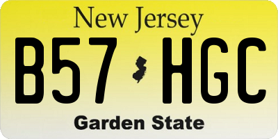 NJ license plate B57HGC
