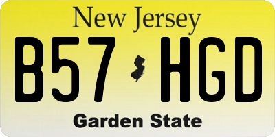 NJ license plate B57HGD