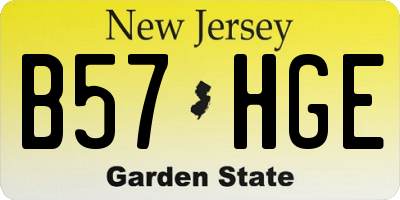NJ license plate B57HGE