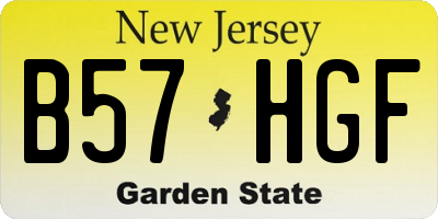 NJ license plate B57HGF