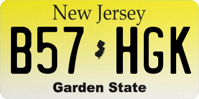 NJ license plate B57HGK